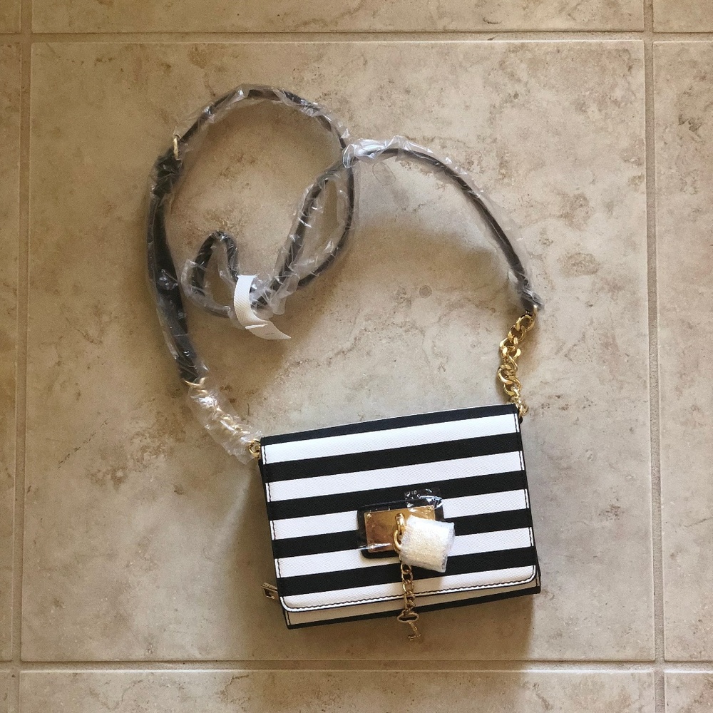 New ALDO Black & White Chain Crossbody